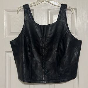 Andre Benoix black 100% leather vest, size 3X